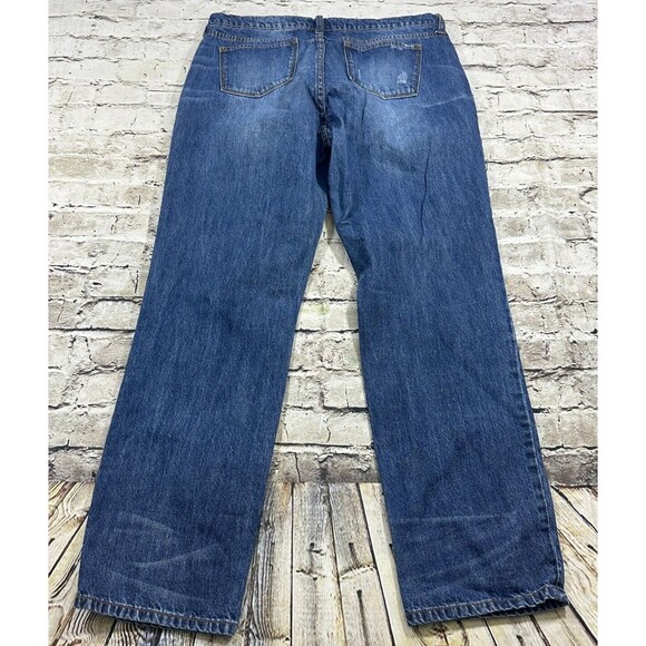 Gianni Bini Jeans‎ Womens Large Blue Distressed Straight Fit Denim Pants - Picture 7 of 14